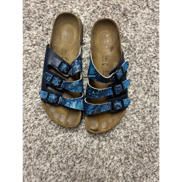 Betula By Birkenstock Shoes - Betula by Birkenstock Florida Blue Paisley Three Strap Sandals Womens 10 L10 M8